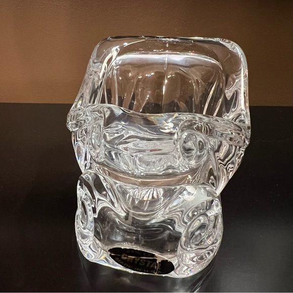 Vintage Crystal Christmas sleigh or tidbit holder - Picture 2 of 3